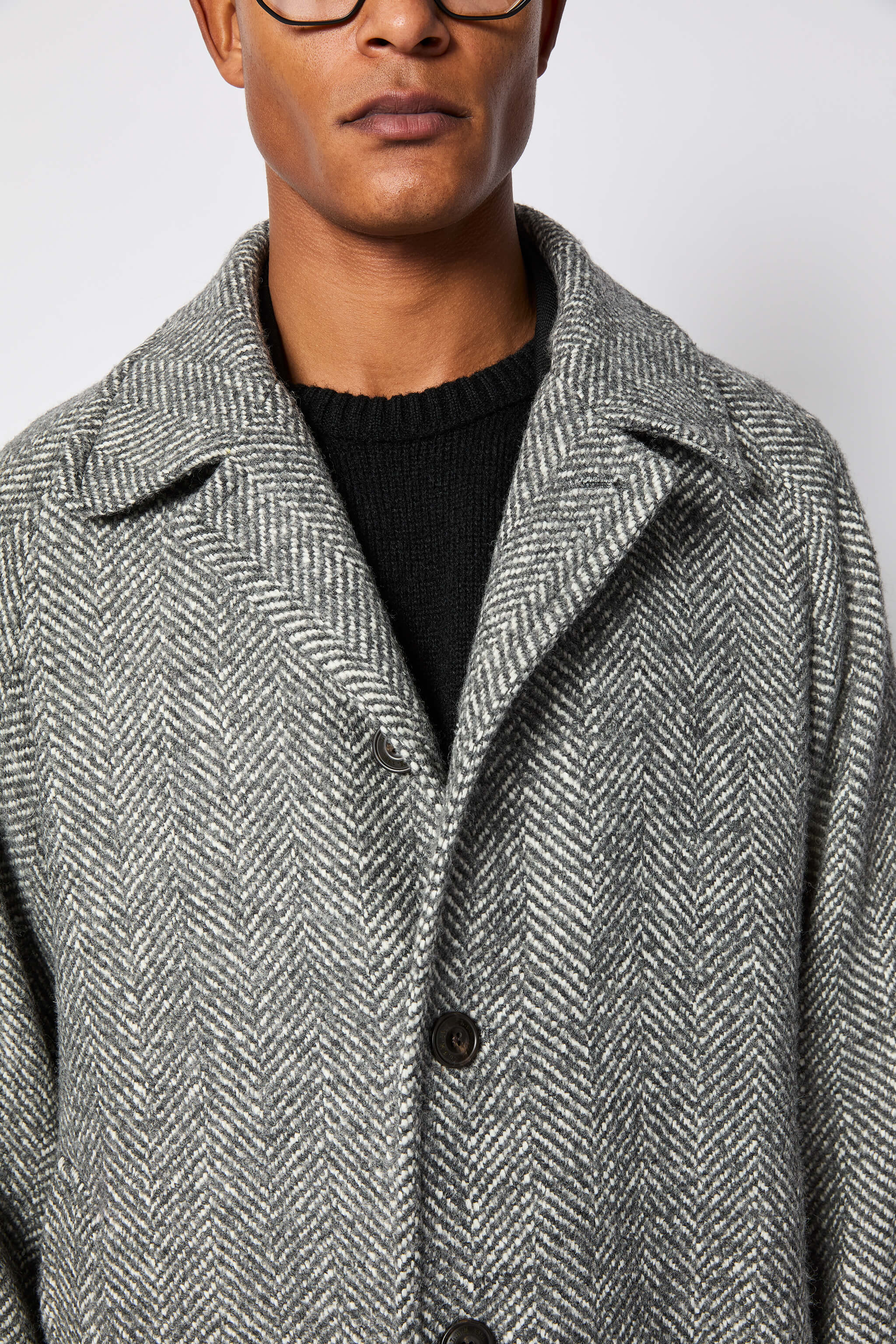 Cappotto monopetto non trattato grigio - Image 4