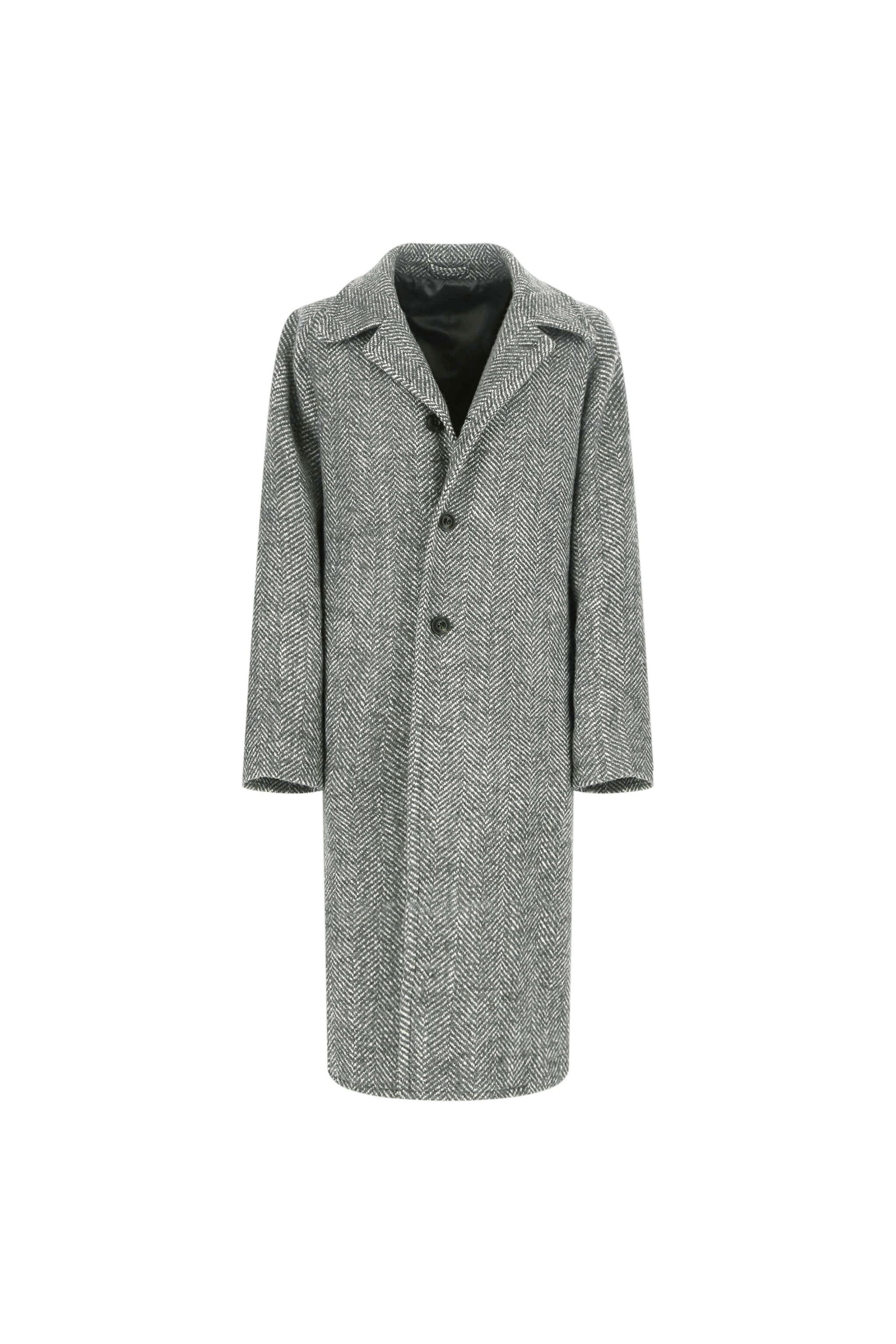Cappotto monopetto non trattato grigio - Image 7