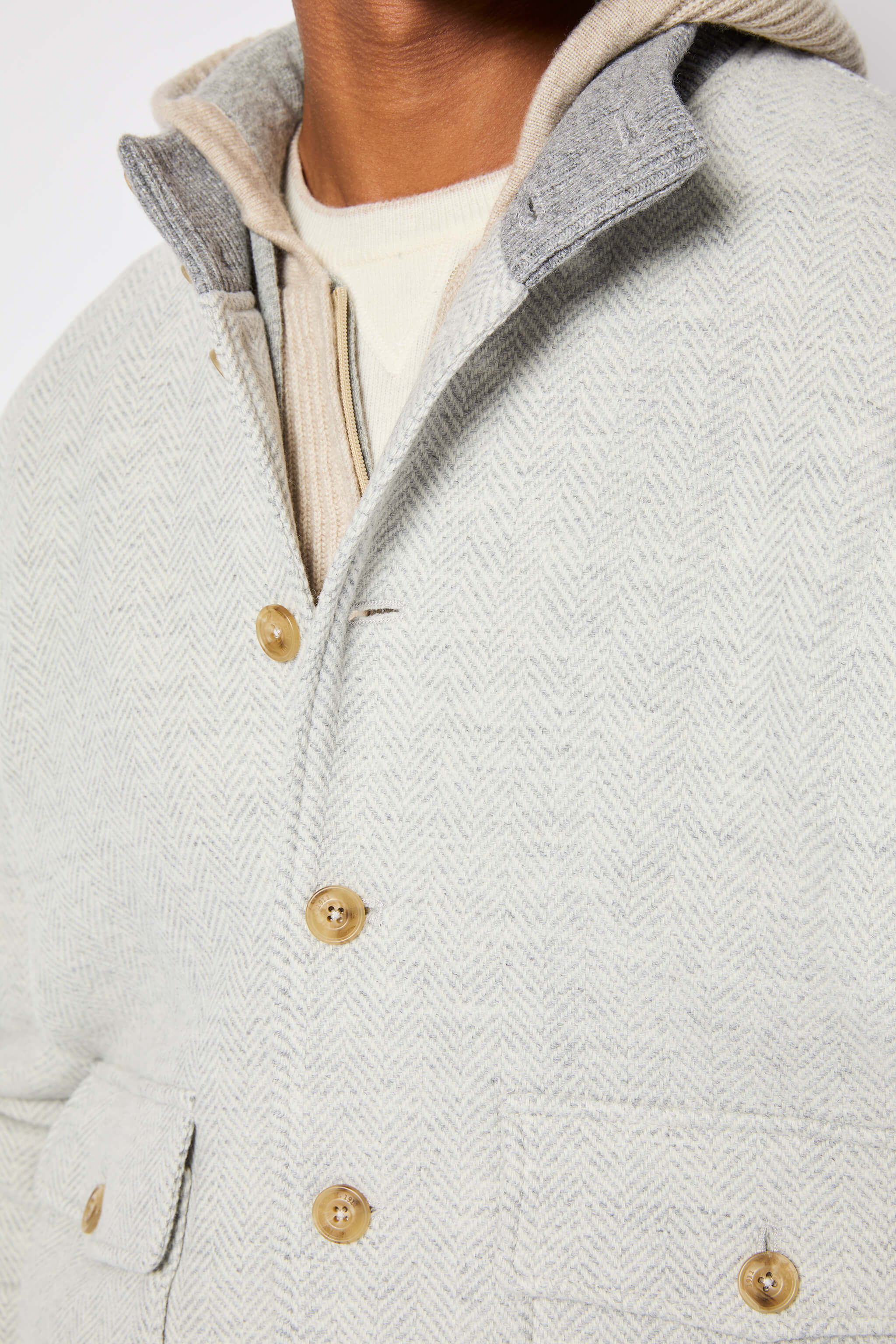 Bomber in jersey grigio chiaro - Image 3