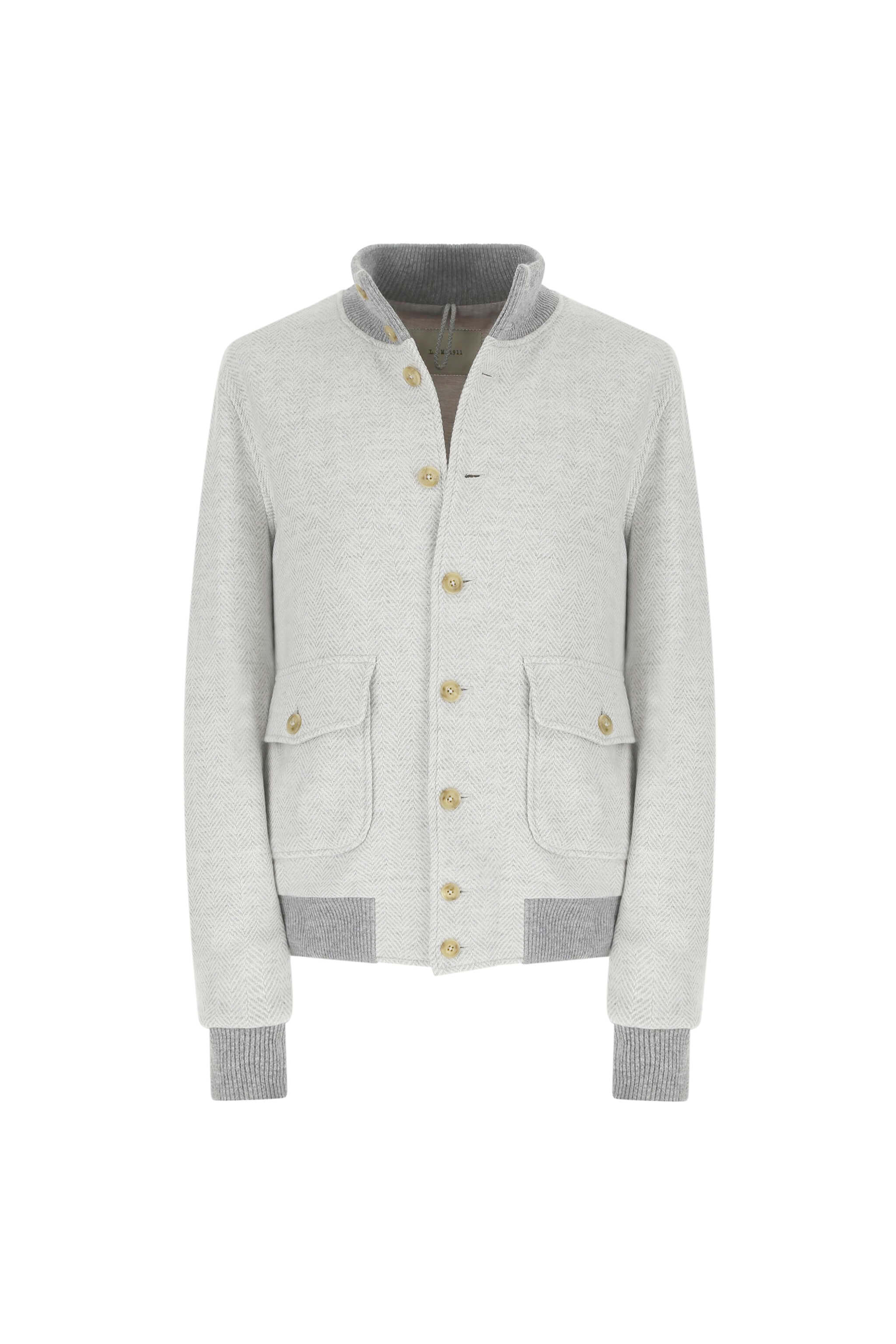 Bomber in jersey grigio chiaro - Image 5